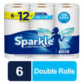Sparkle Pick-A-Size Paper Towels - White, 6 Double Rolls = 12 Regular Rolls, 126 2-Ply Sheets Per Roll