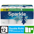 Sparkle Tear-a-Square Paper Towels - 12 Double Rolls