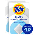 Tide evo Laundry Detergent Tiles - Free & Gentle, Hypoallergenic, Unscented, 40 Count