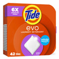 Tide Evo Laundry Detergent Tiles - 100% Concentrated, 6X Cleaning Power, Spring Blast Scent, 42 Count