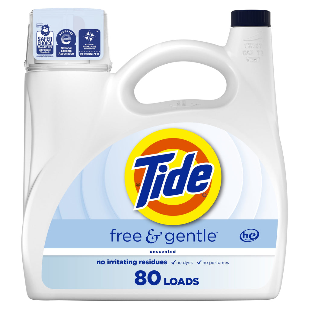 Tide Free & Gentle Laundry Detergent Liquid - 105 fl oz, 80 Loads