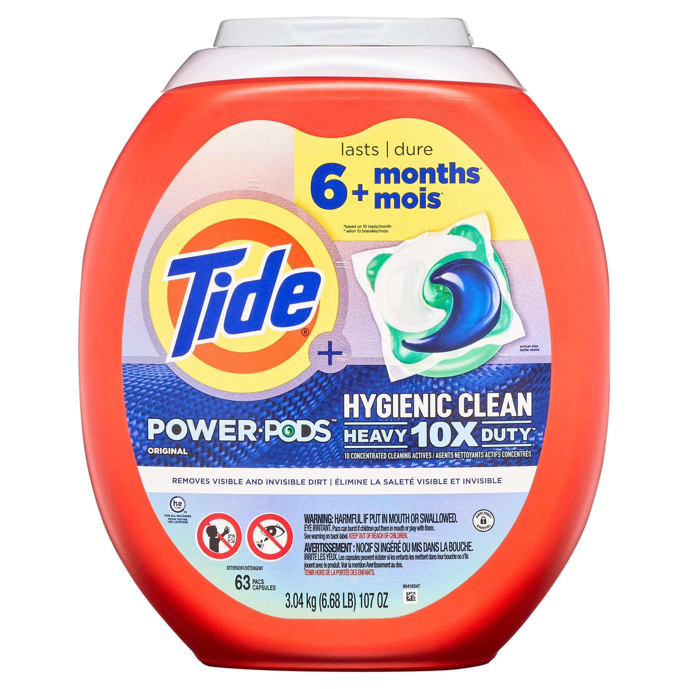 Tide Hygienic Clean Power PODS Laundry Detergent Pacs - Original Scent, 63 Count