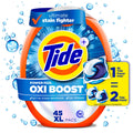 Tide PODS Laundry Detergent Pacs - Oxi Boost Power PODS with Stain Remover and Oxi Power, 45 count
