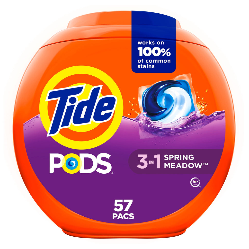 Tide PODS Laundry Detergent Soap Pacs - Spring Meadow Scent, 57 Count