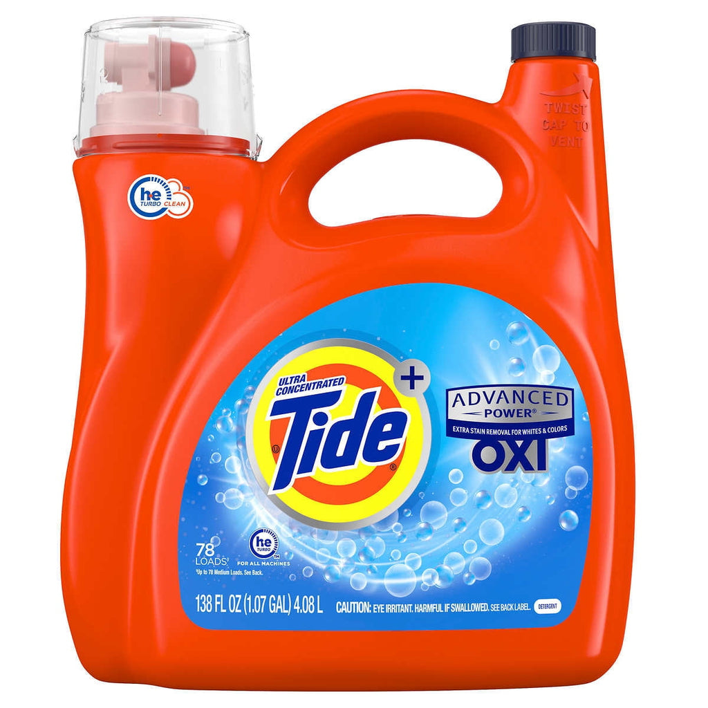 Tide Plus Advanced Power w/ Oxi Laundry Detergent Original 78 Load 138 Fl Oz