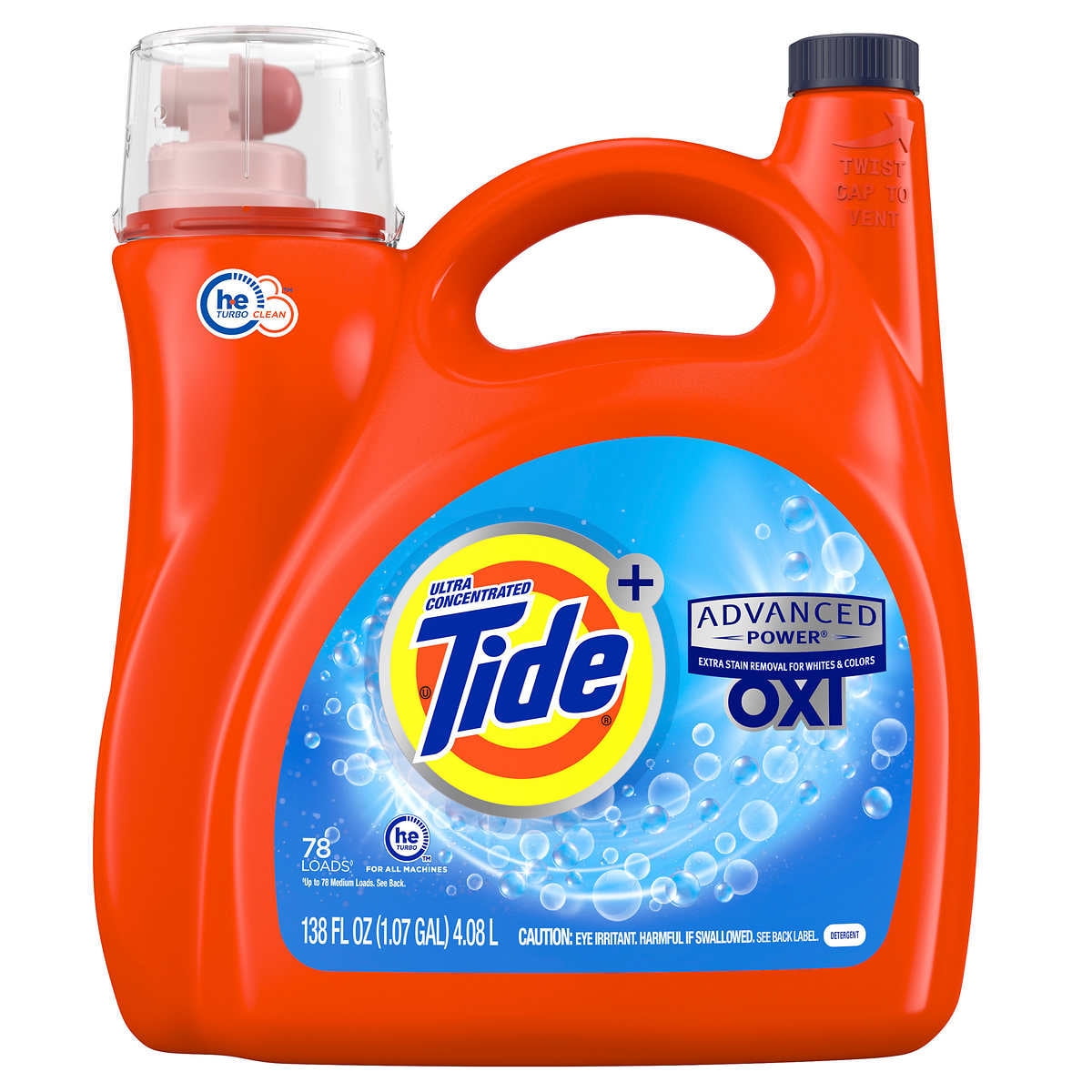 Tide Plus Advanced Power w/ Oxi Laundry Detergent Original 78 Load 138 Fl Oz