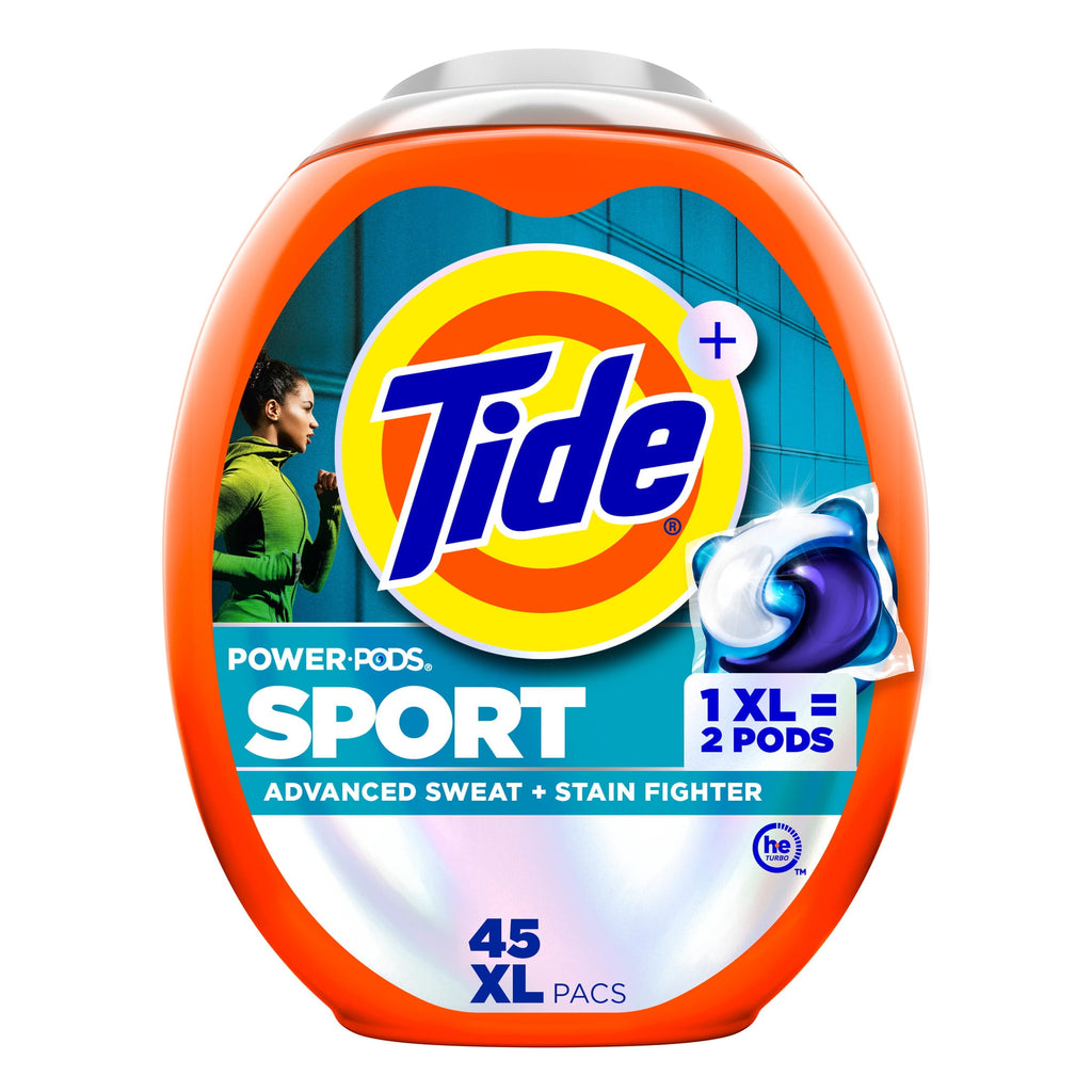 Tide Power Pods Laundry Detergent Soap Packs with Febreze - Sport Odor Defense, 45 Count