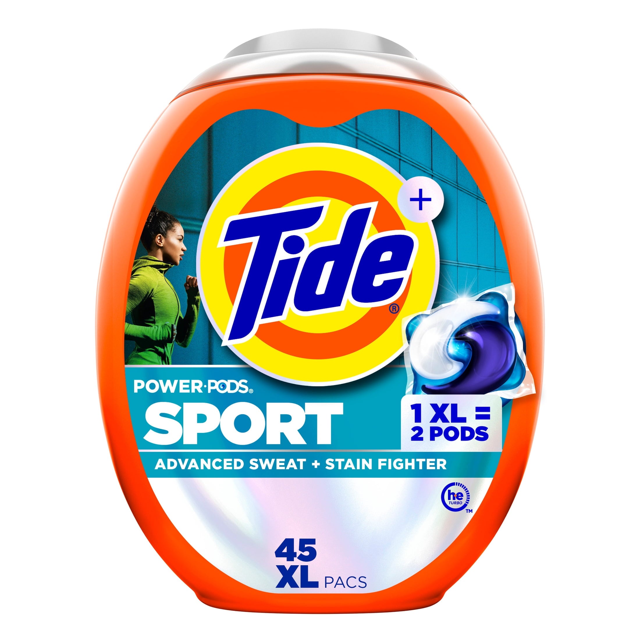 Tide Power Pods Laundry Detergent Soap Packs with Febreze - Sport Odor Defense, 45 Count