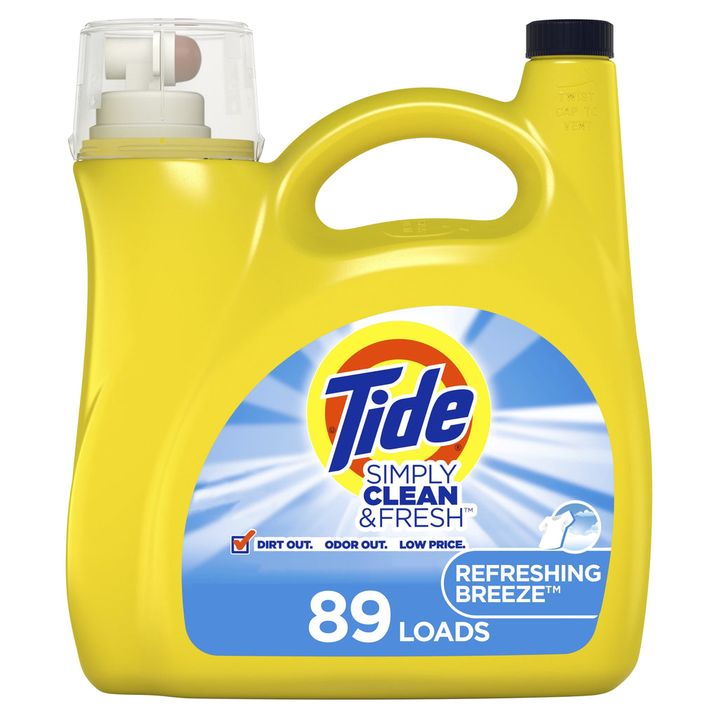 Tide Simply Refreshing Breeze - 89 Loads Liquid Laundry Detergent, 128 fl oz