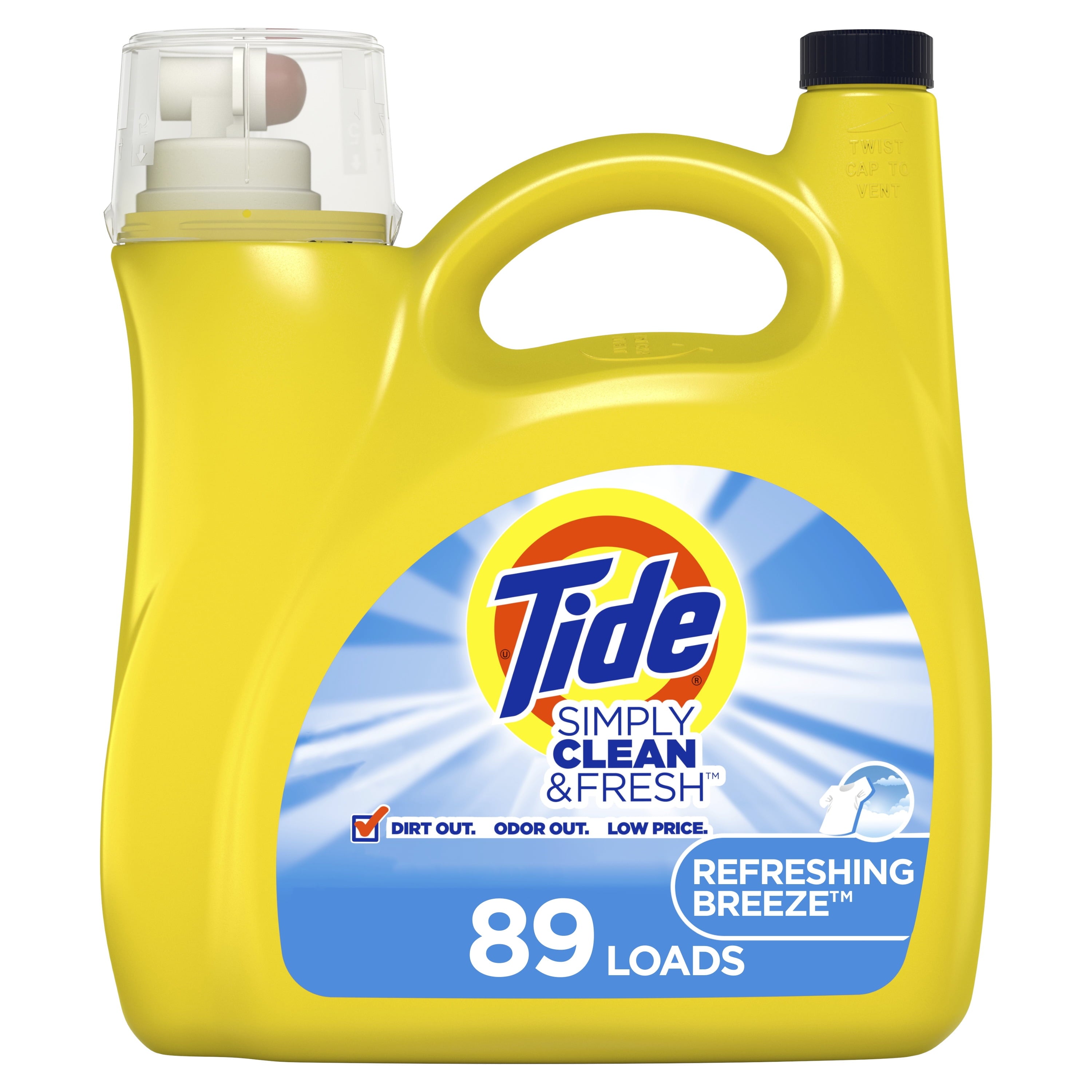 Tide Simply Refreshing Breeze - 89 Loads Liquid Laundry Detergent, 128 fl oz