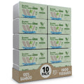 WBM 100% Bamboo Fiber 3-Ply Facial Tissues - 150 Tissues per Box, 10 Packs (1500 Total Tissues)