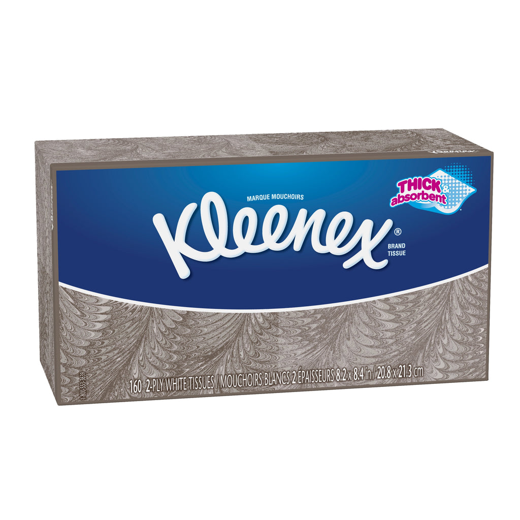 Kleenex Trusted Care Everyday Facial Tissues - 1 Flat Box (160 Total Tissues)