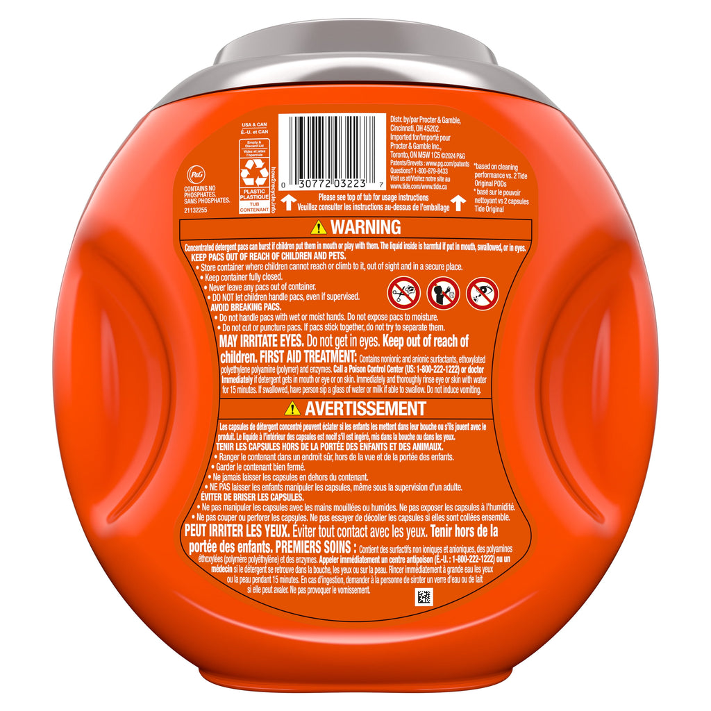 Tide Power PODS Laundry Detergent Soap Pacs with Odor Defense + Oxi - Original Scent, 32 Count