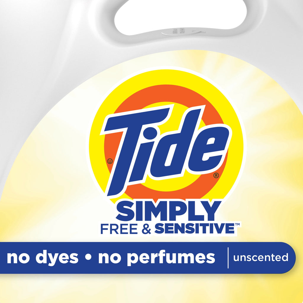 Tide Simply Liquid Laundry Detergent - Free & Sensitive, 85 Loads, 107 fl oz