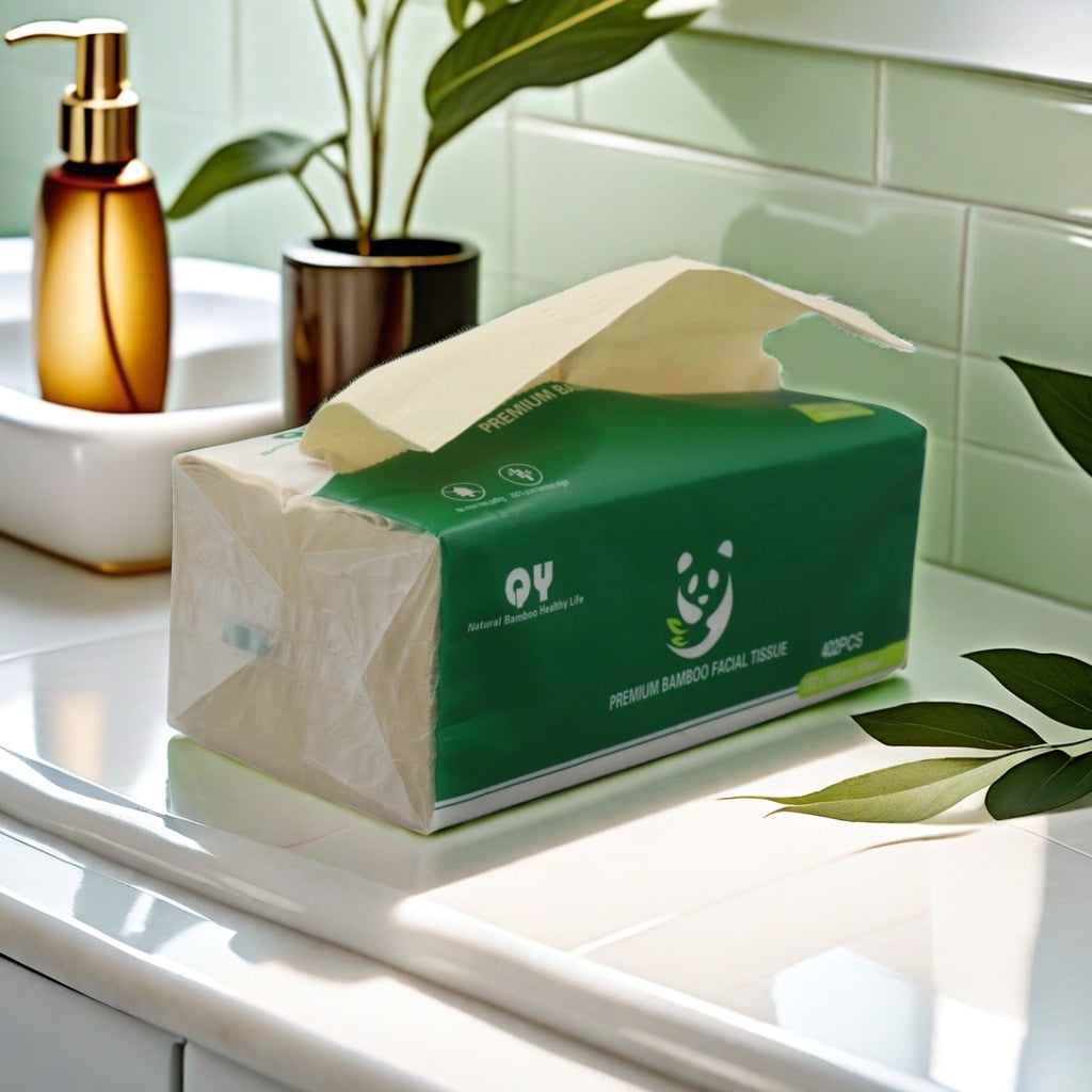 QingYa Bamboo Facial Tissue - 3 Ply Soft Unbleached Facial Paper, 12 Packs, 134 Tissues per Pack