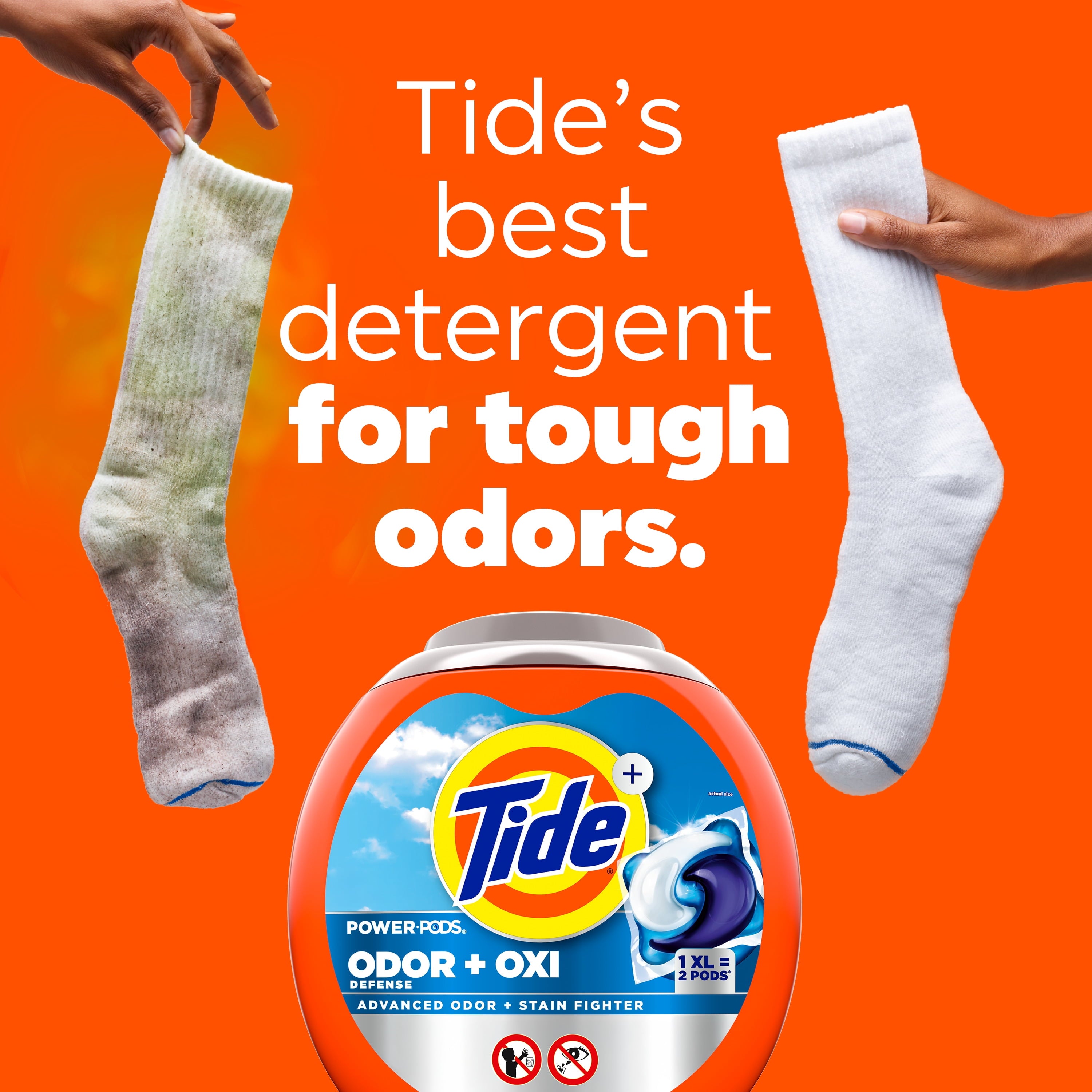 Tide Power PODS Laundry Detergent Soap Pacs with Odor Defense + Oxi - Original Scent, 32 Count