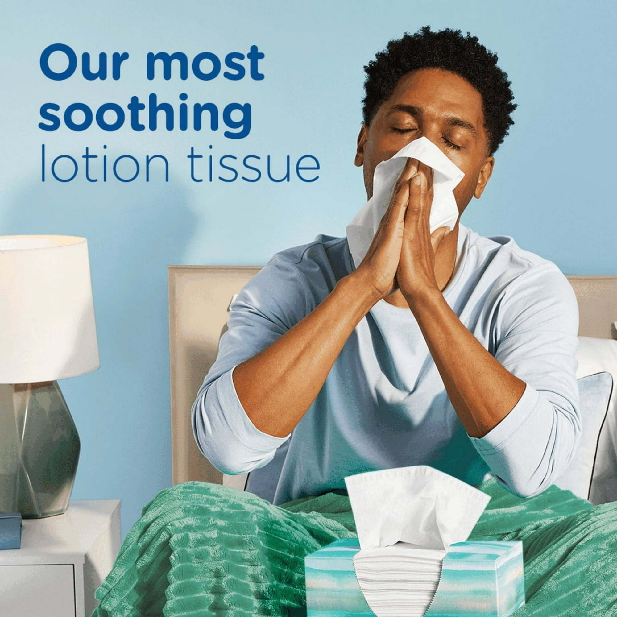 Pack of 2 Puffs Plus Lotion Facial Tissue - 6 Family Size Boxes, 124 Tissues per Box