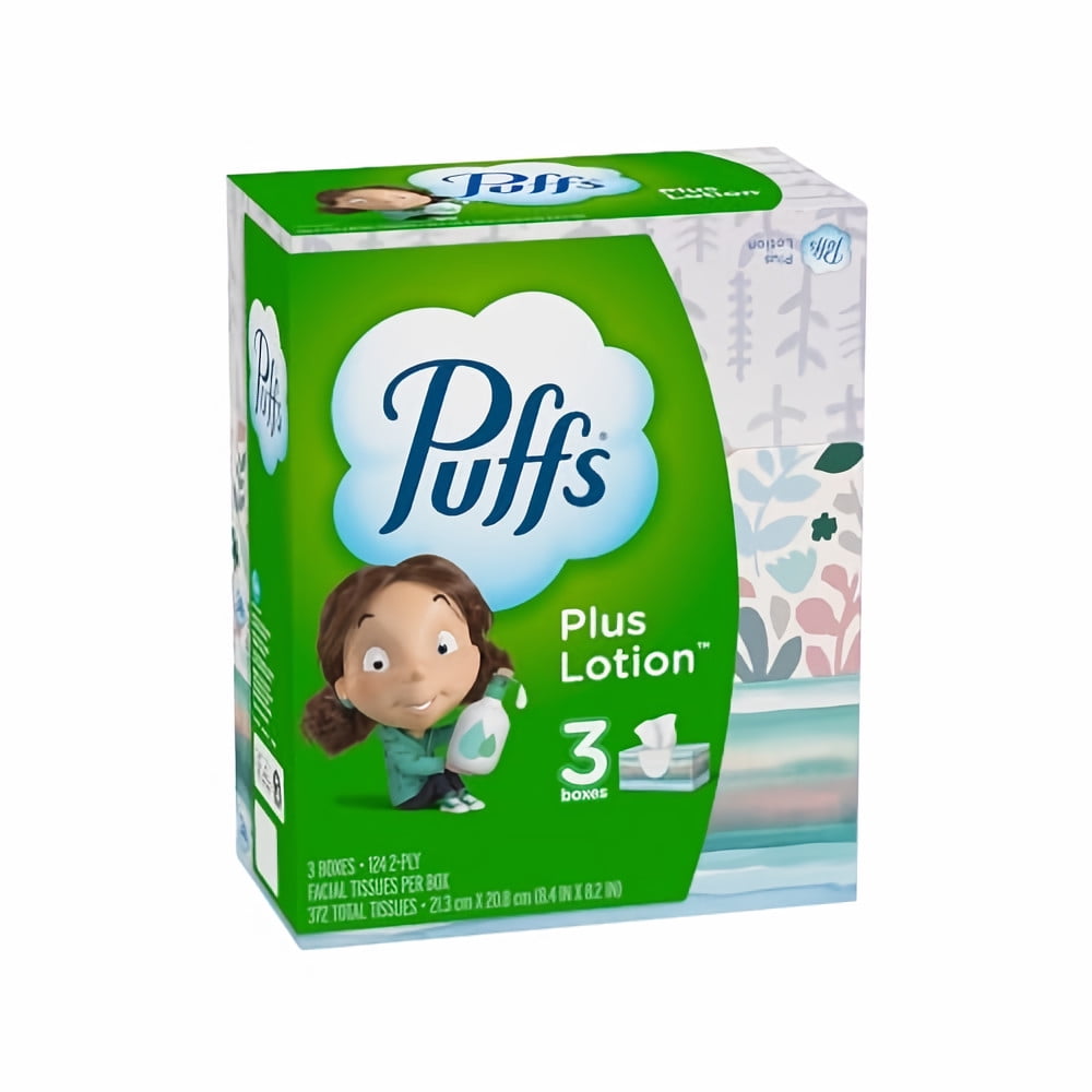 Puffs Plus Lotion Facial Tissues (Pack of 2)