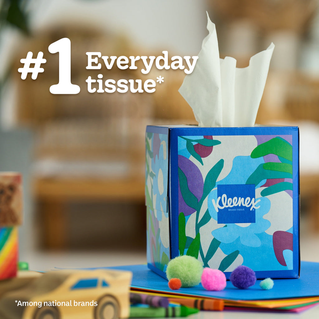 Kleenex Trusted Care Facial Tissues - 10 Cube Boxes, 70 Tissues per Box, 2-Ply