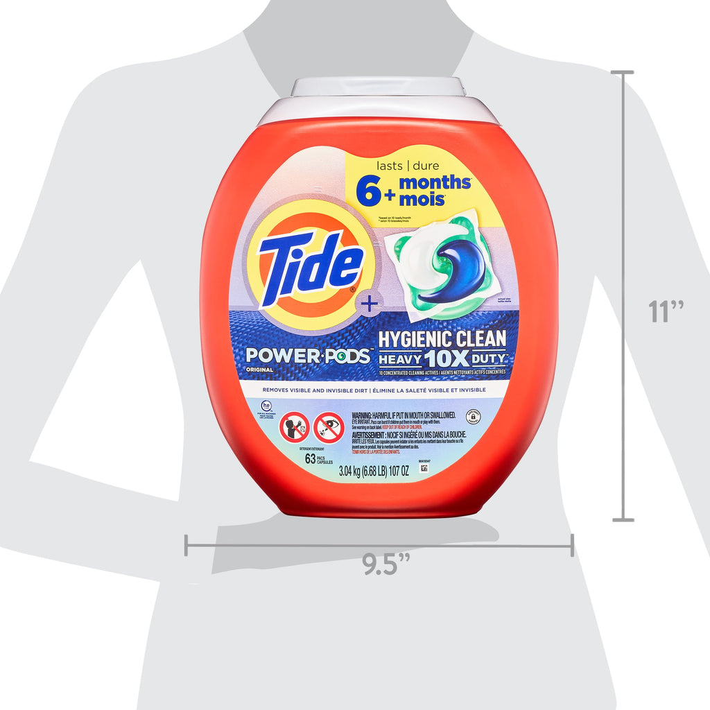 Tide Hygienic Clean Power PODS Laundry Detergent Pacs - Original Scent, 63 Count