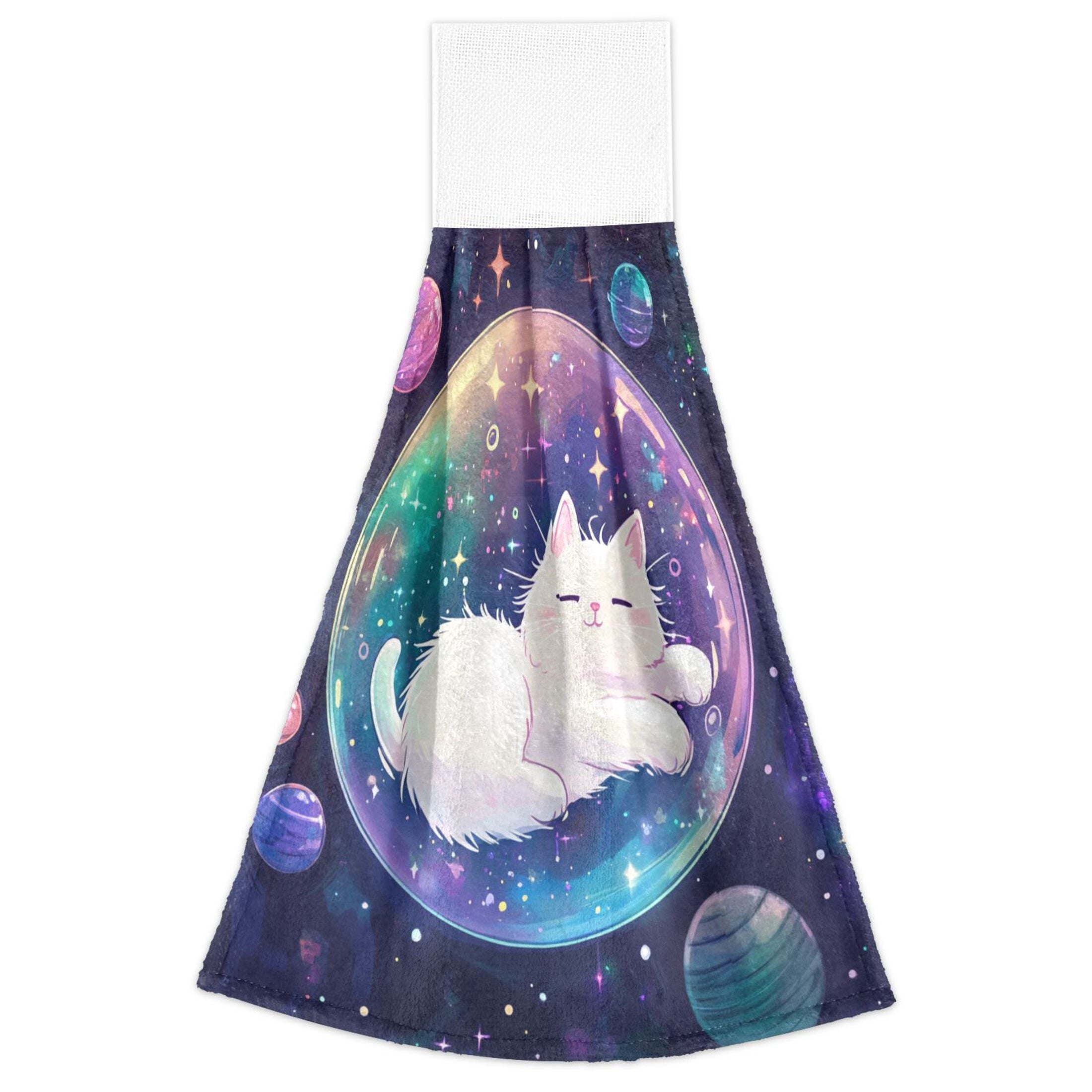 BZSMCE Hanging Hand Towels Fashion Starlit Dreams Pattern 2-Pack - Velcro Style Bathroom Kitchen Towels