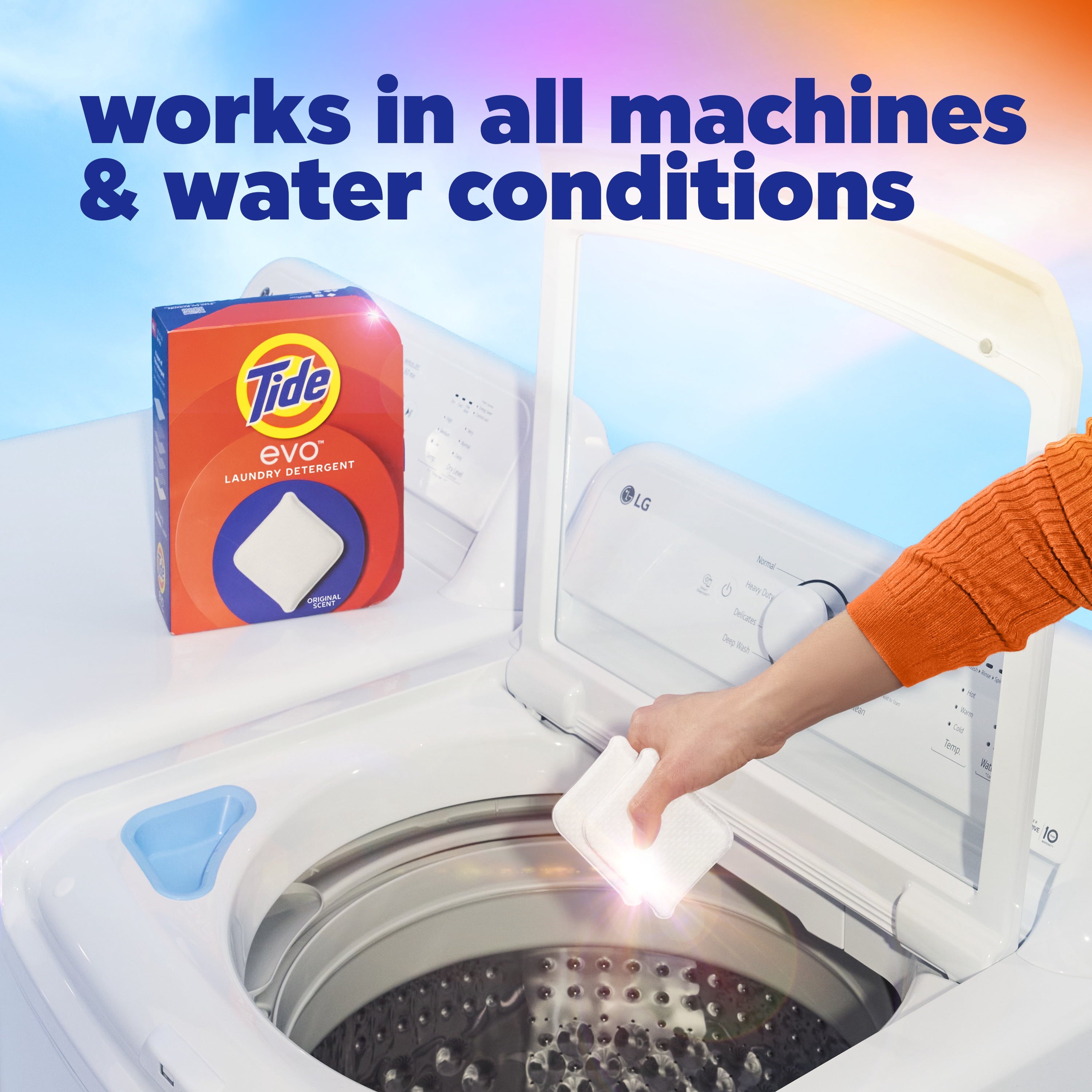 Tide Evo Laundry Detergent Tiles - 100% Concentrated, 6X Cleaning Power, Original Tide Scent, 8 Count