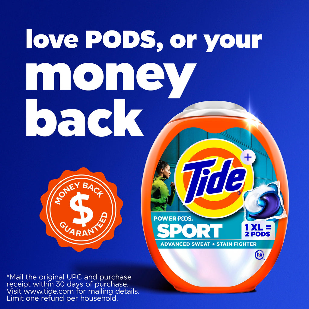 Tide Power Pods Laundry Detergent Soap Packs with Febreze - Sport Odor Defense, 45 Count