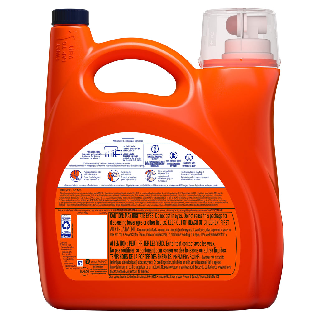 Tide Liquid Laundry Detergent - Original, 100 Loads, 146 fl oz, HE Compatible