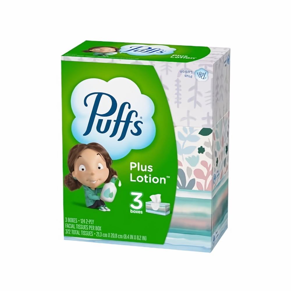 Puffs Plus Lotion Facial Tissues (Pack of 2)