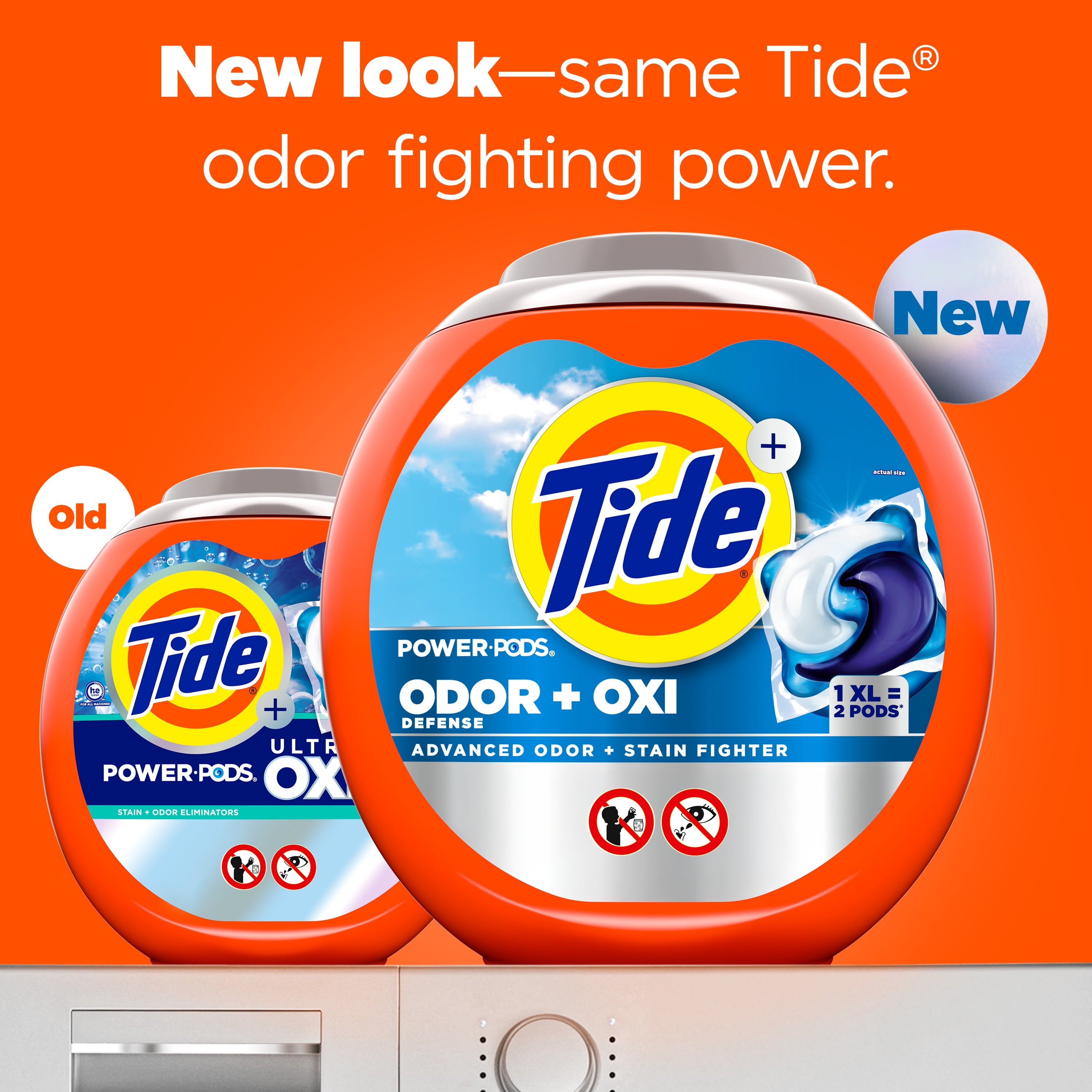 Tide Power PODS Laundry Detergent Soap Pacs with Odor Defense + Oxi - Original Scent, 25 Count