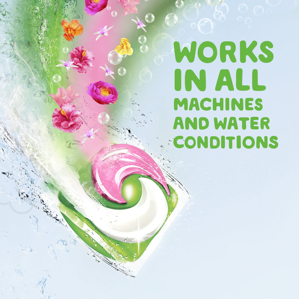 Gain Plus Flings Laundry Detergent Soap Pacs - All-In-One, Happy Hibiscus Scent, 18 Count