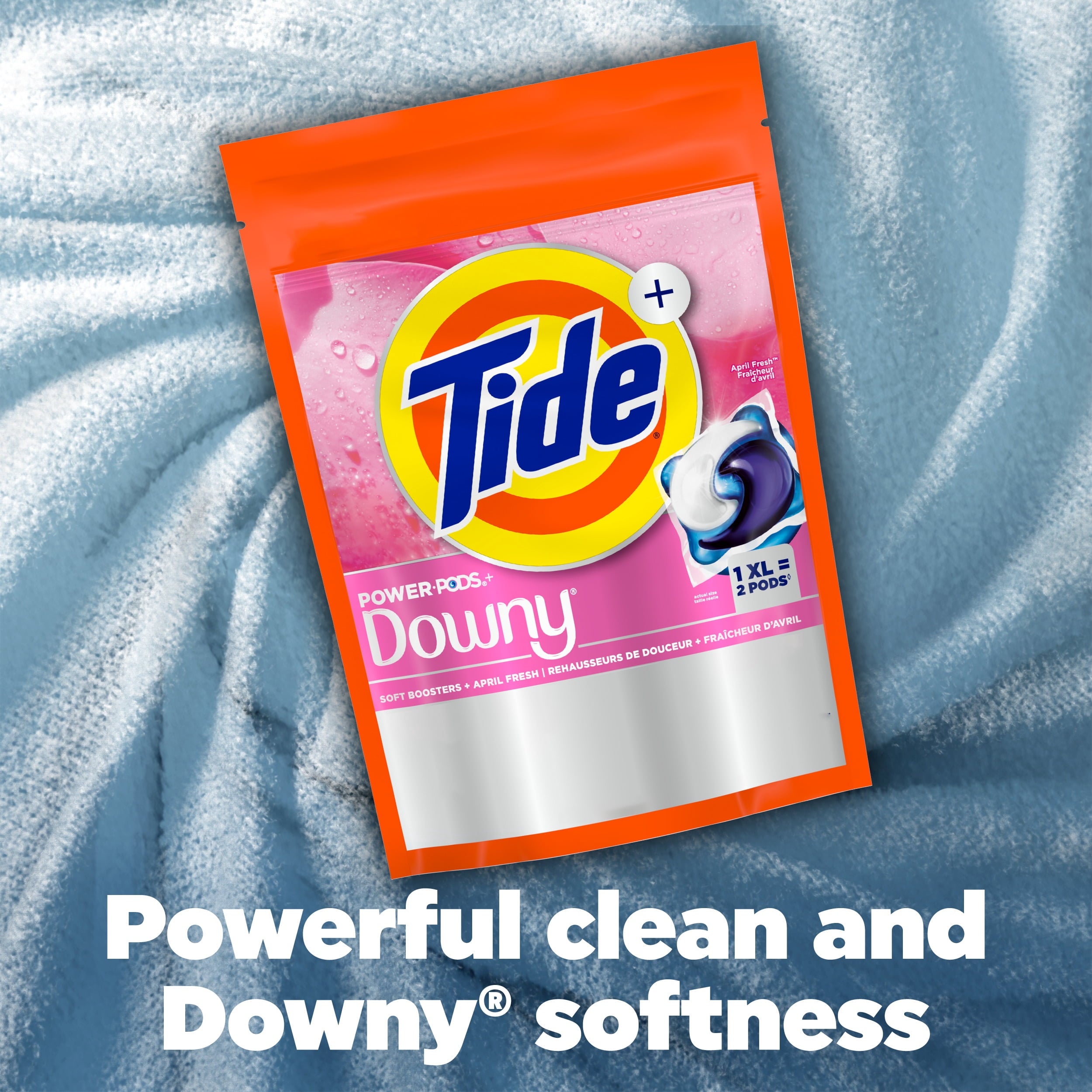 Tide Power PODS Laundry Detergent Pacs with Downy Soft Boosters - April Fresh Scent, 9 Count