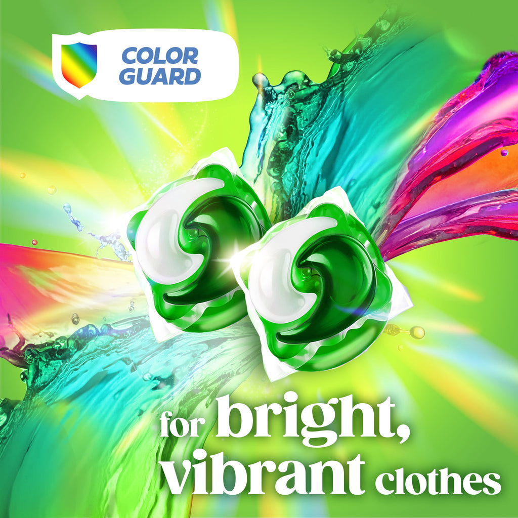 Gain Flings Liquid Washing Detergent pacs - Now with Odor Defense + Color Guard, Waterfall Delight Scent, 42 Count, 4-In-1 liquid laundry detergent pacs, clean & fresh