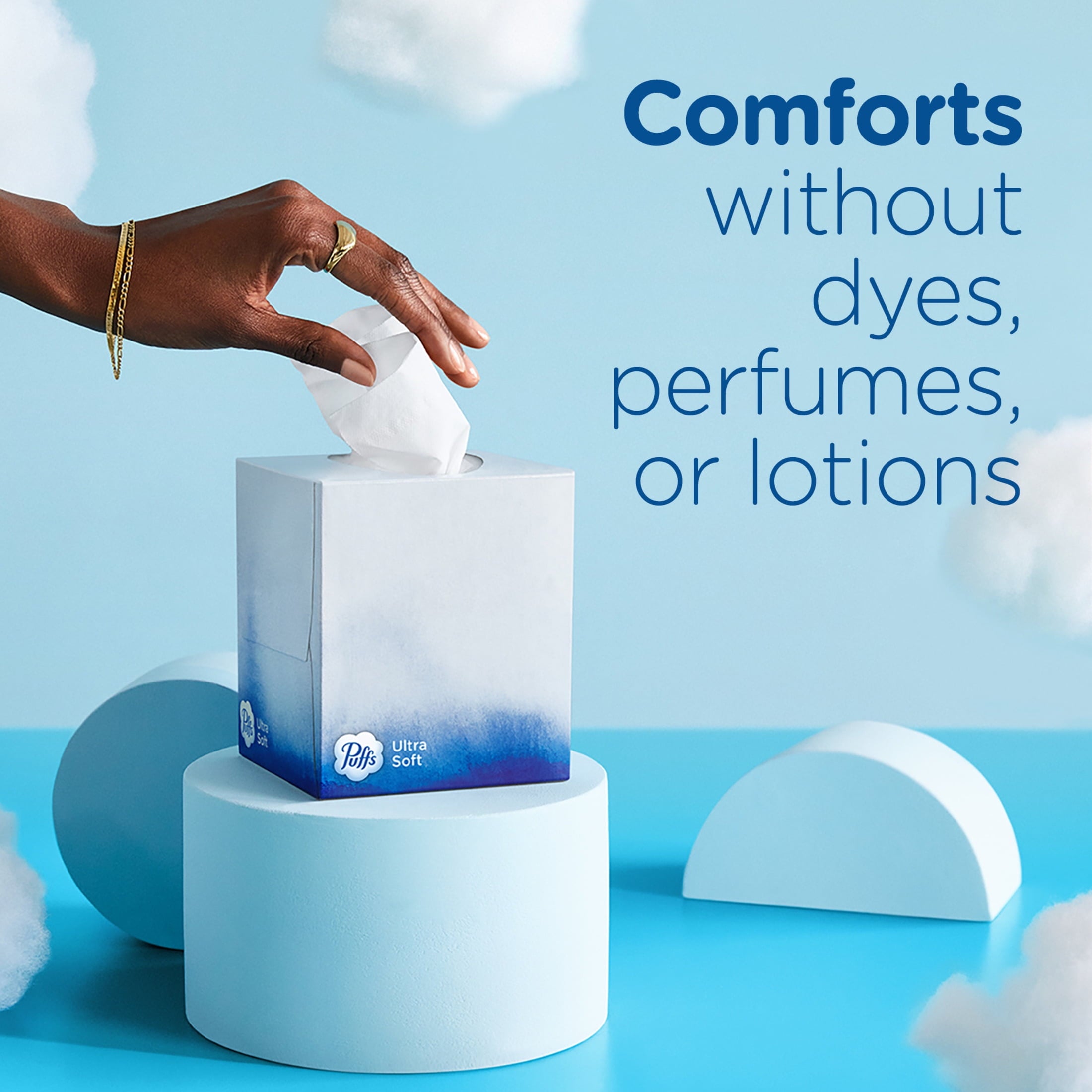 Puffs Ultra Soft Facial Tissues - 18 Cube Boxes, 56 Facial Tissues per Box