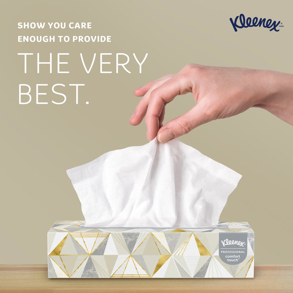 Kleenex® Professional Facial Tissue - Bulk (03076), 2-Ply, White, Flat Boxes Designed for Business, Convenience Case (12 Boxes, 125 Tissues Each)