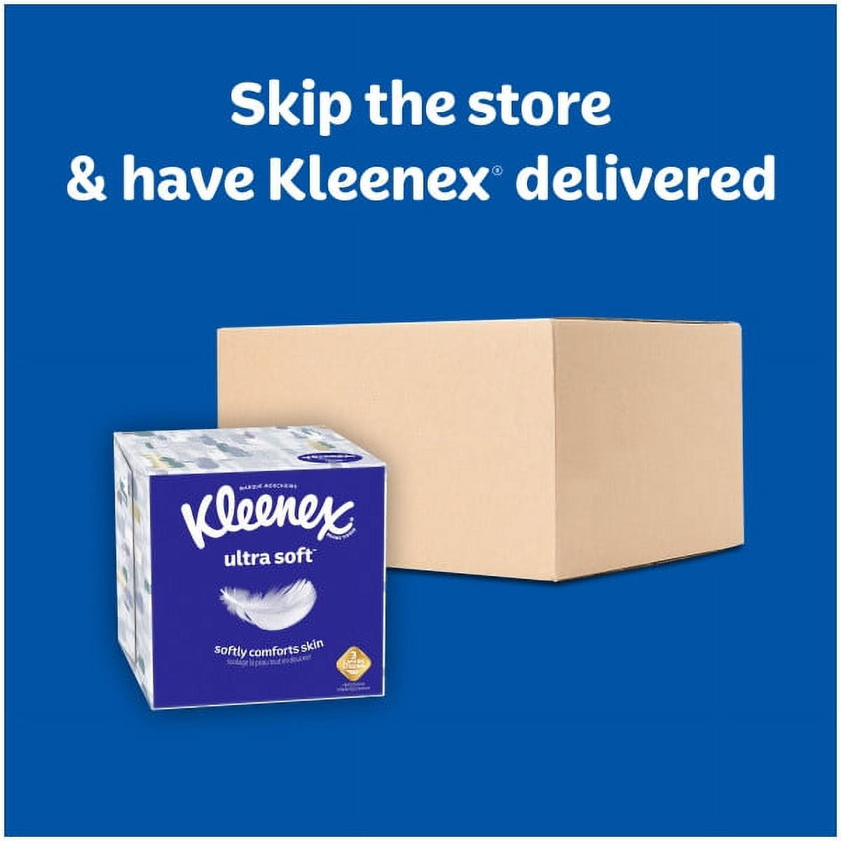 Kleenex Ultra Soft Facial Tissues - 4 Flat Boxes, 110 White Tissues per Box, 3-Ply (440 Total)