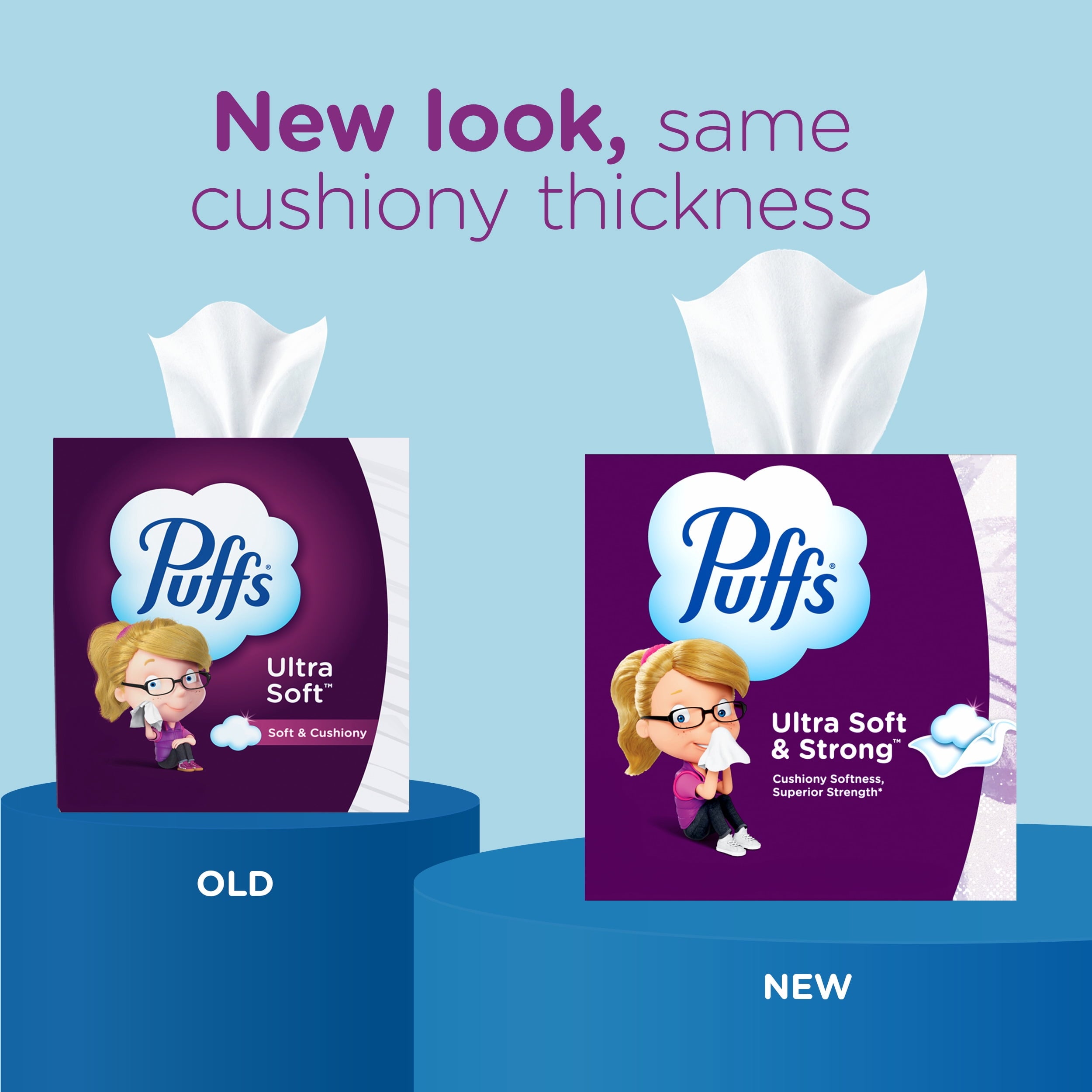 Puffs Ultra Soft Facial Tissues - Back-to-School Exclusive, 4 Rectangle Boxes, 124 Facial Tissues Per Box
