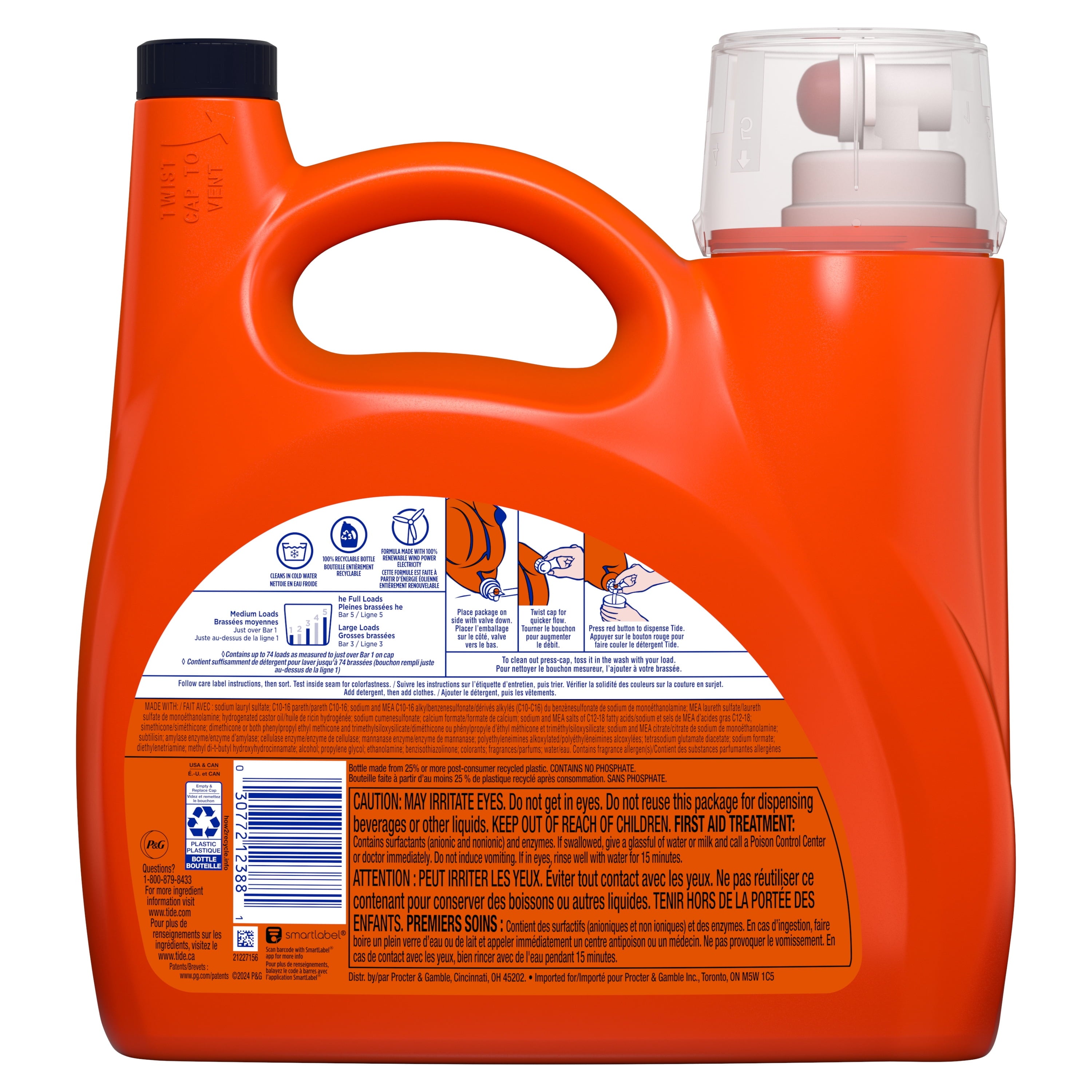Tide Ultra Sport Liquid Laundry Detergent - Advanced Sweat + Stain Fighter, 105 fl oz, 74 Loads