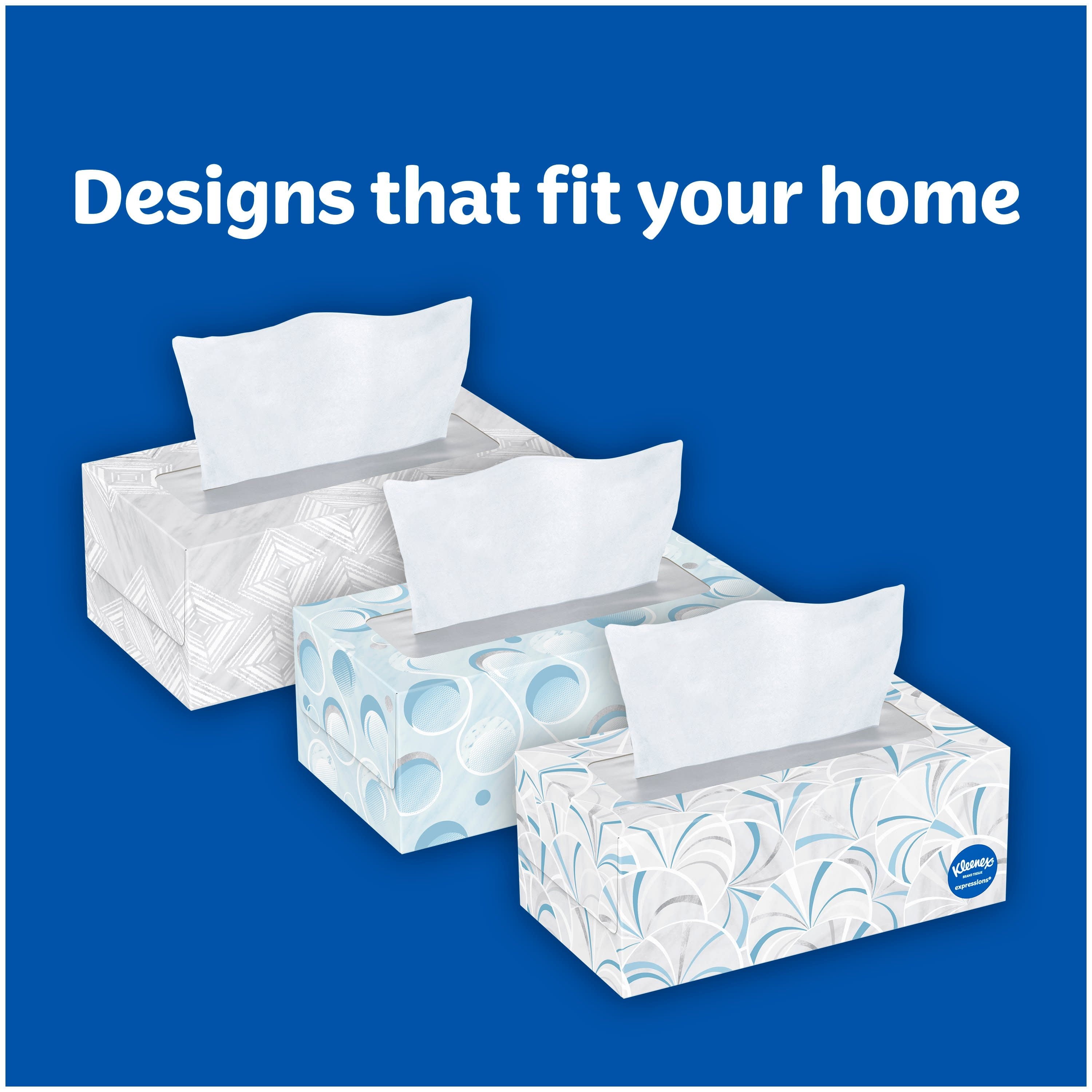 Kleenex Trusted Care Facial Tissues - 4 Flat Boxes, 144 White Tissues per Box, 2-Ply (576 Total)