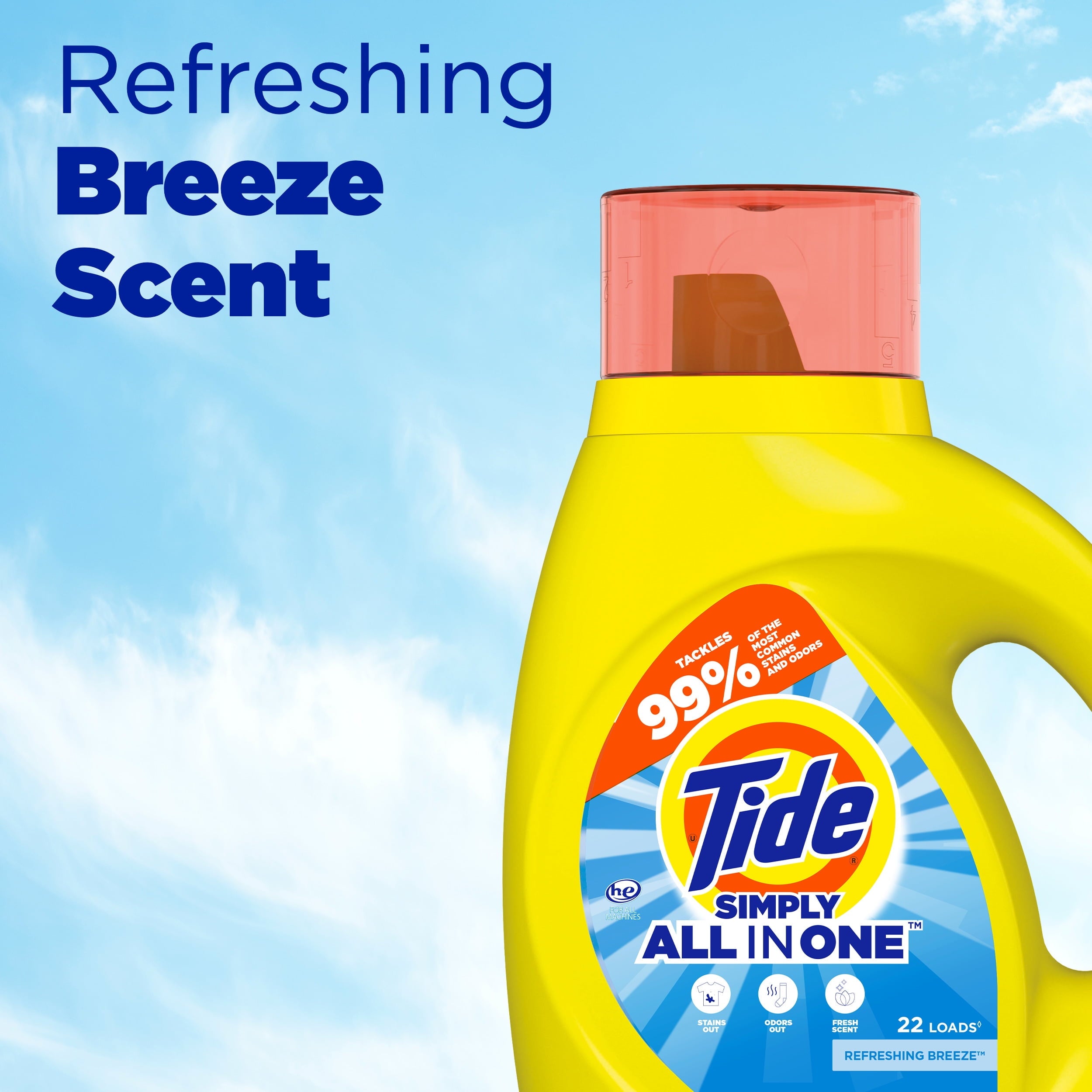 Tide Simply Clean & Fresh Liquid Laundry Detergent - Refreshing Breeze, 6 Loads, 10 fl oz