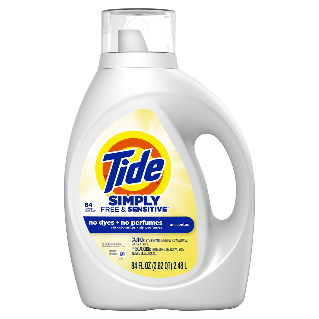 Tide Simply Liquid Laundry Detergent - Free & Sensitive, 84 fl oz, 64 Loads