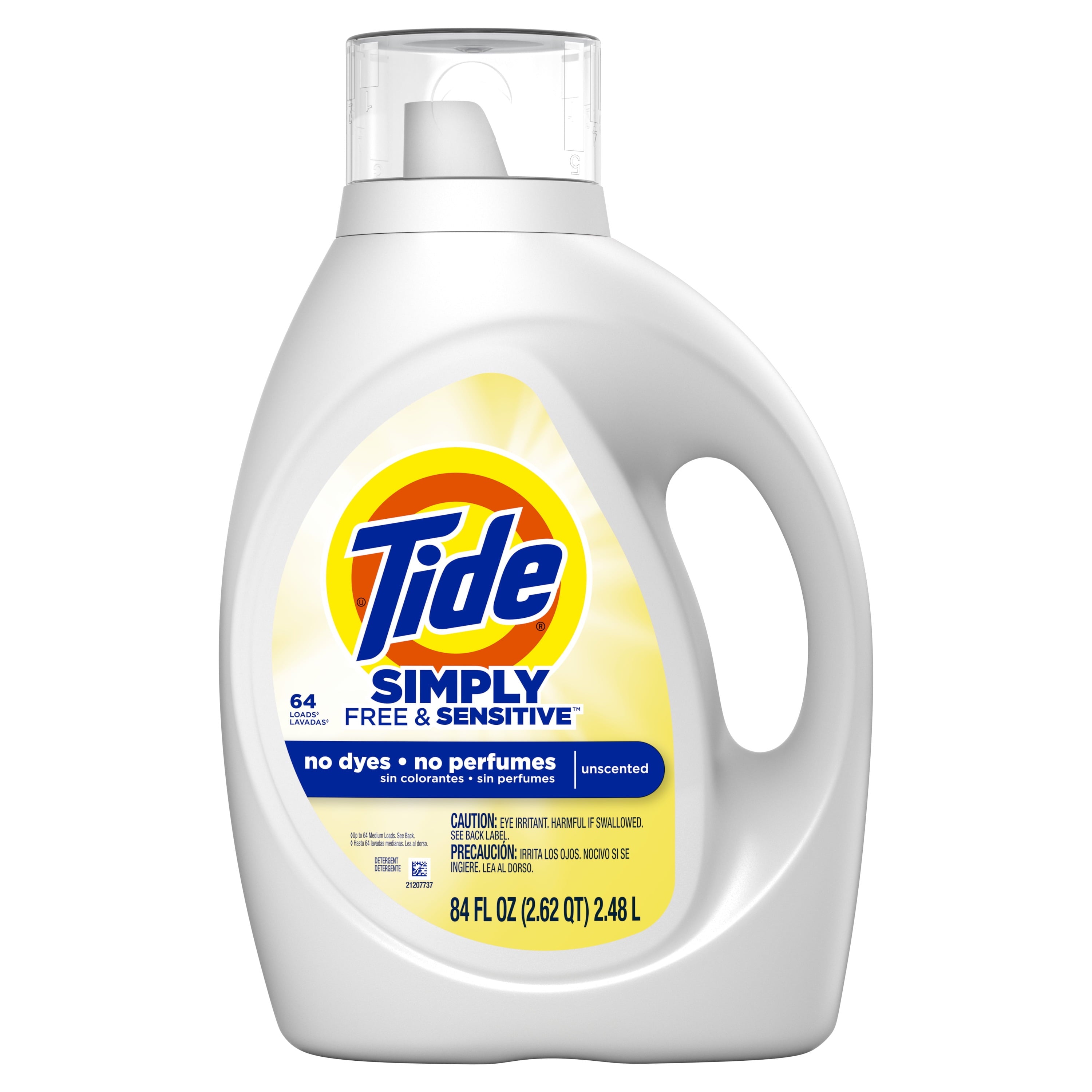 Tide Simply Liquid Laundry Detergent - Free & Sensitive, 84 fl oz, 64 Loads