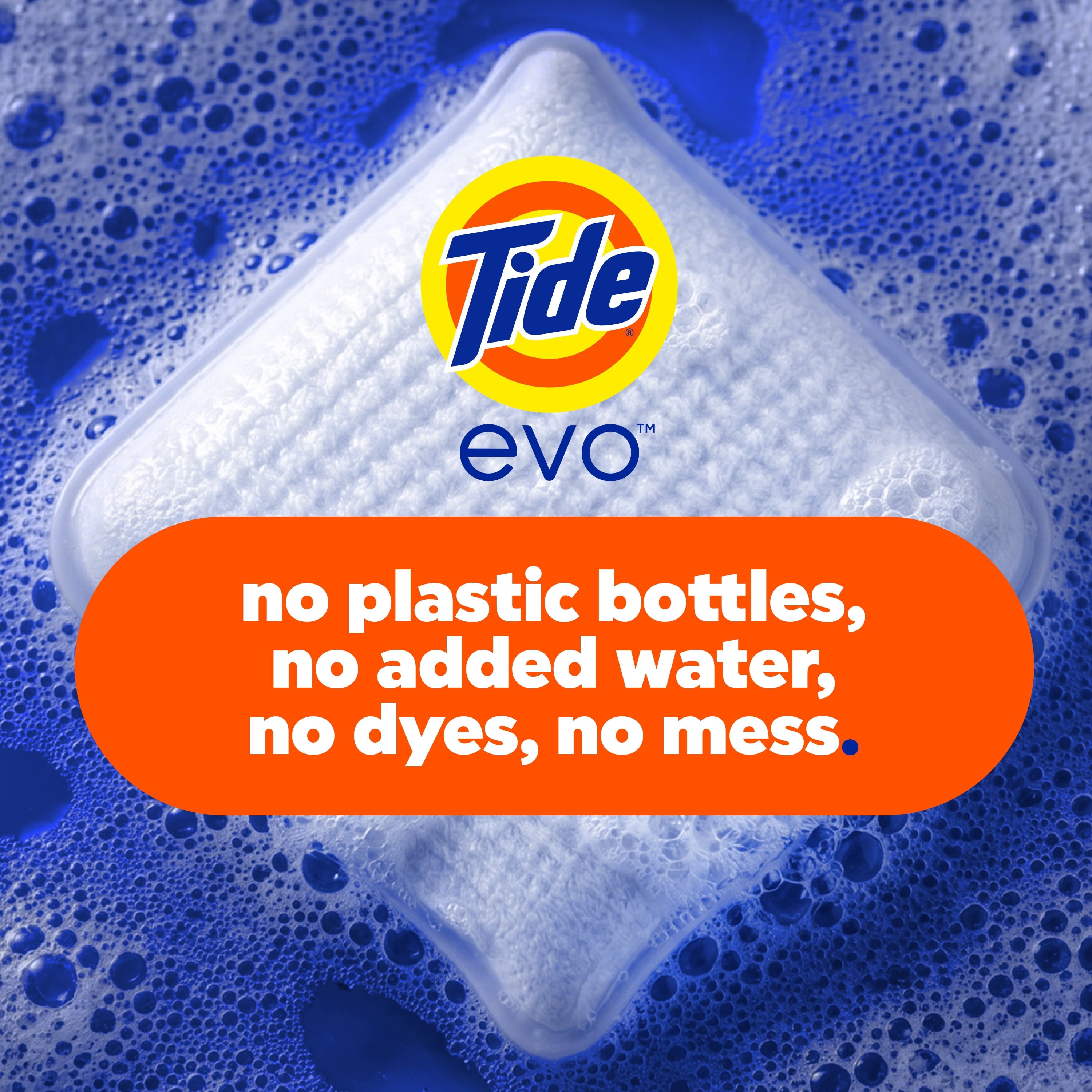 Tide Evo Laundry Detergent Tiles - 100% Concentrated, 6X Cleaning Power, Spring Blast Scent, 16 Count