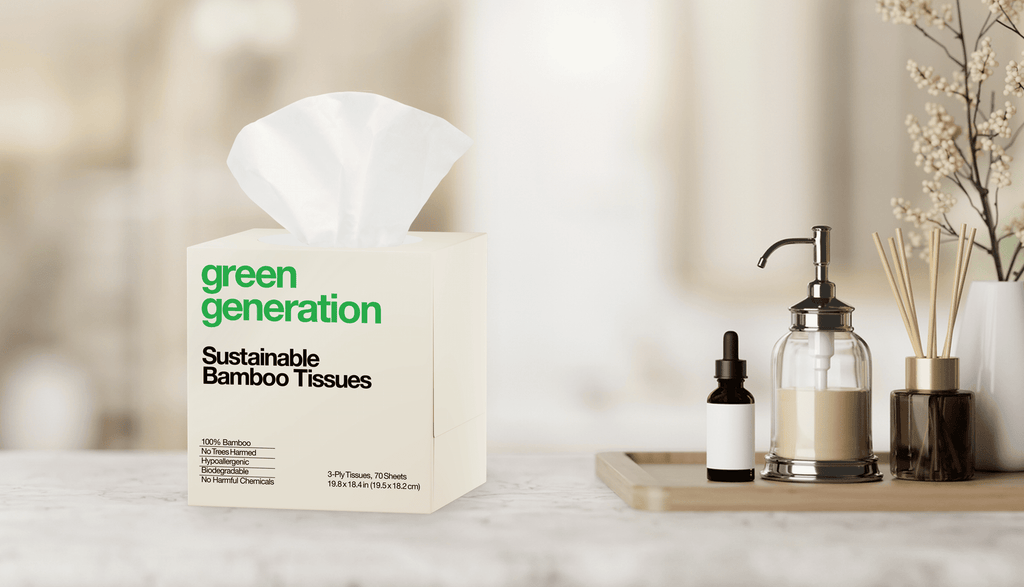 Green Generation Bamboo Facial Tissues - 3-Ply, 840 Count, 12 Boxes