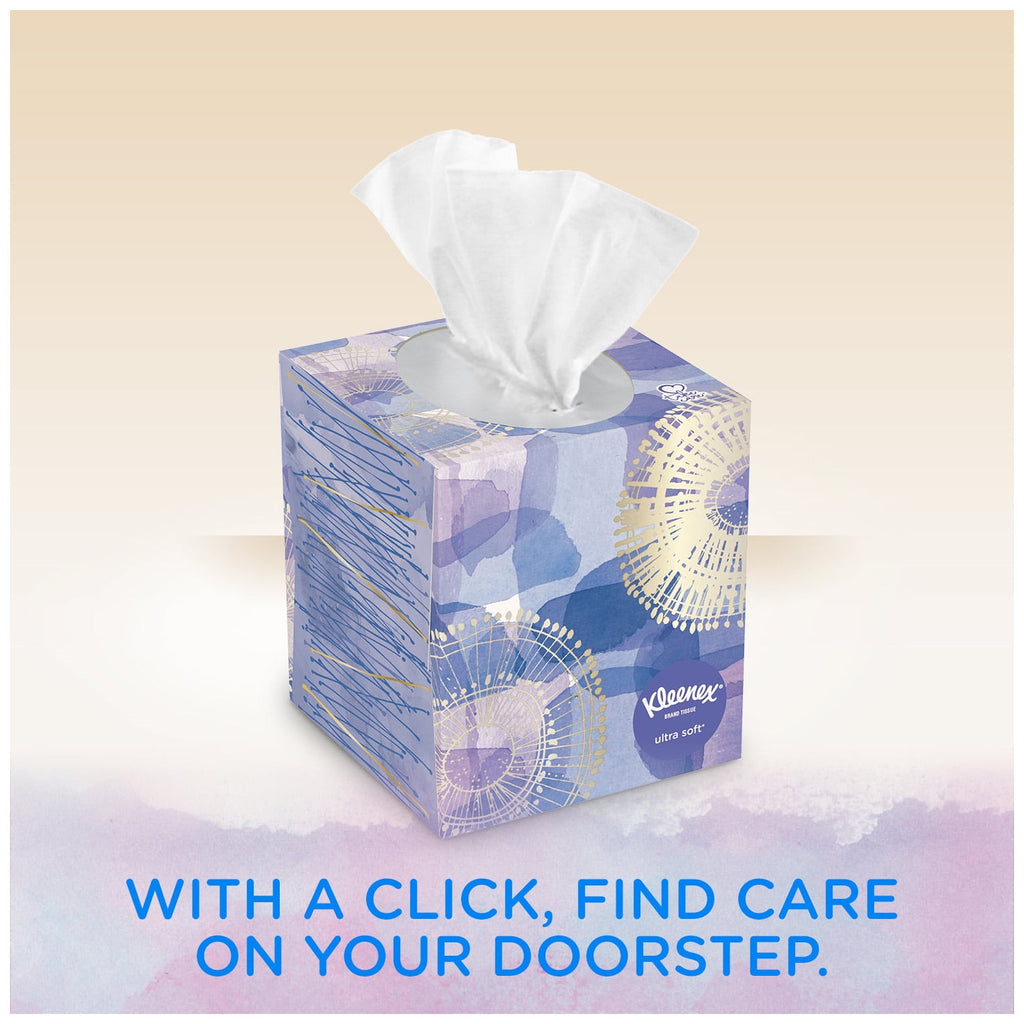 Kleenex Ultra Soft - Non-Lotion, 70 Facial Tissues per Box, 4 Flat Boxes