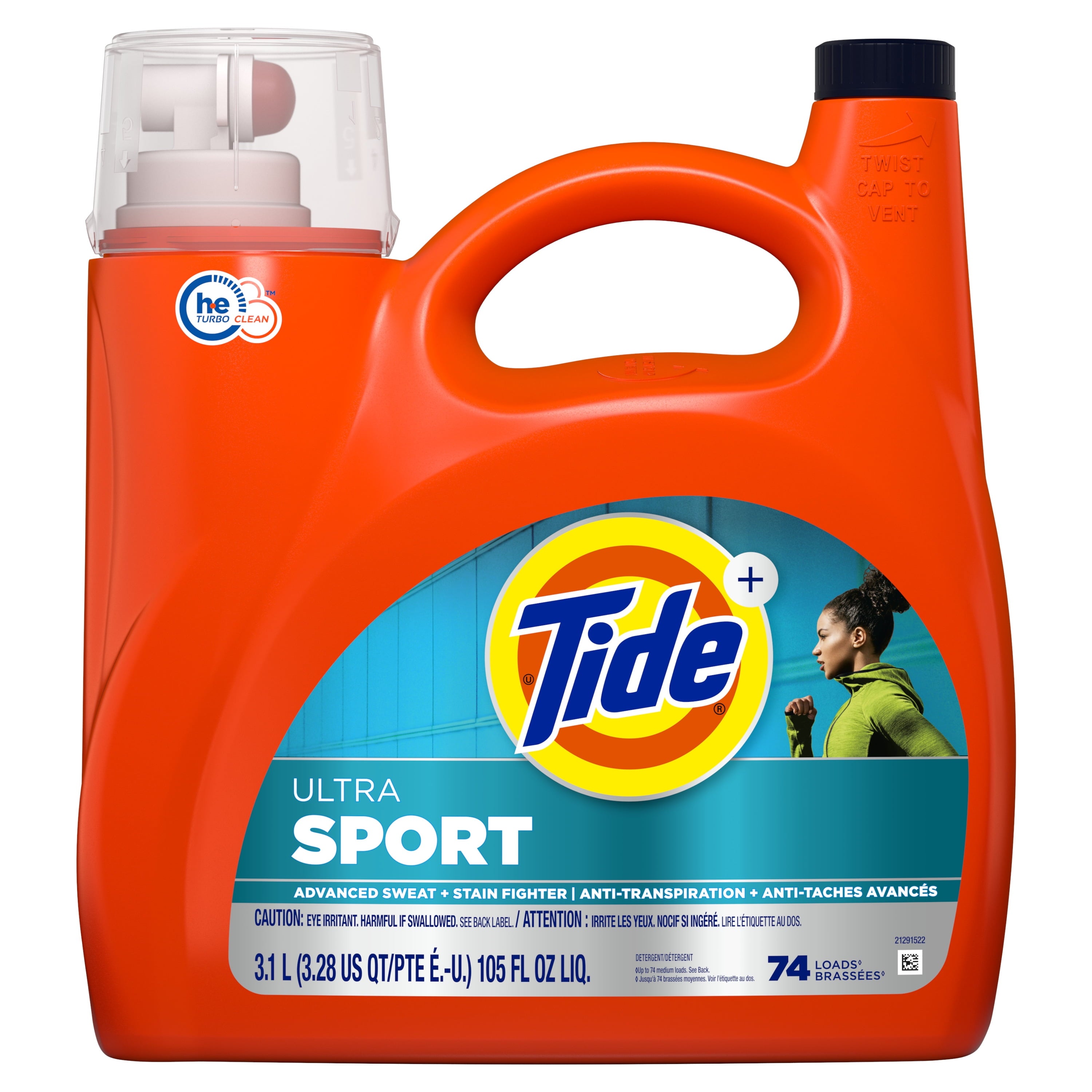 Tide Ultra Sport Liquid Laundry Detergent - Advanced Sweat + Stain Fighter, 105 fl oz, 74 Loads