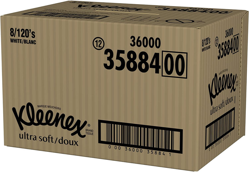 Kleenex Ultra Soft Tissues - White, 120 Count, Pack of 8