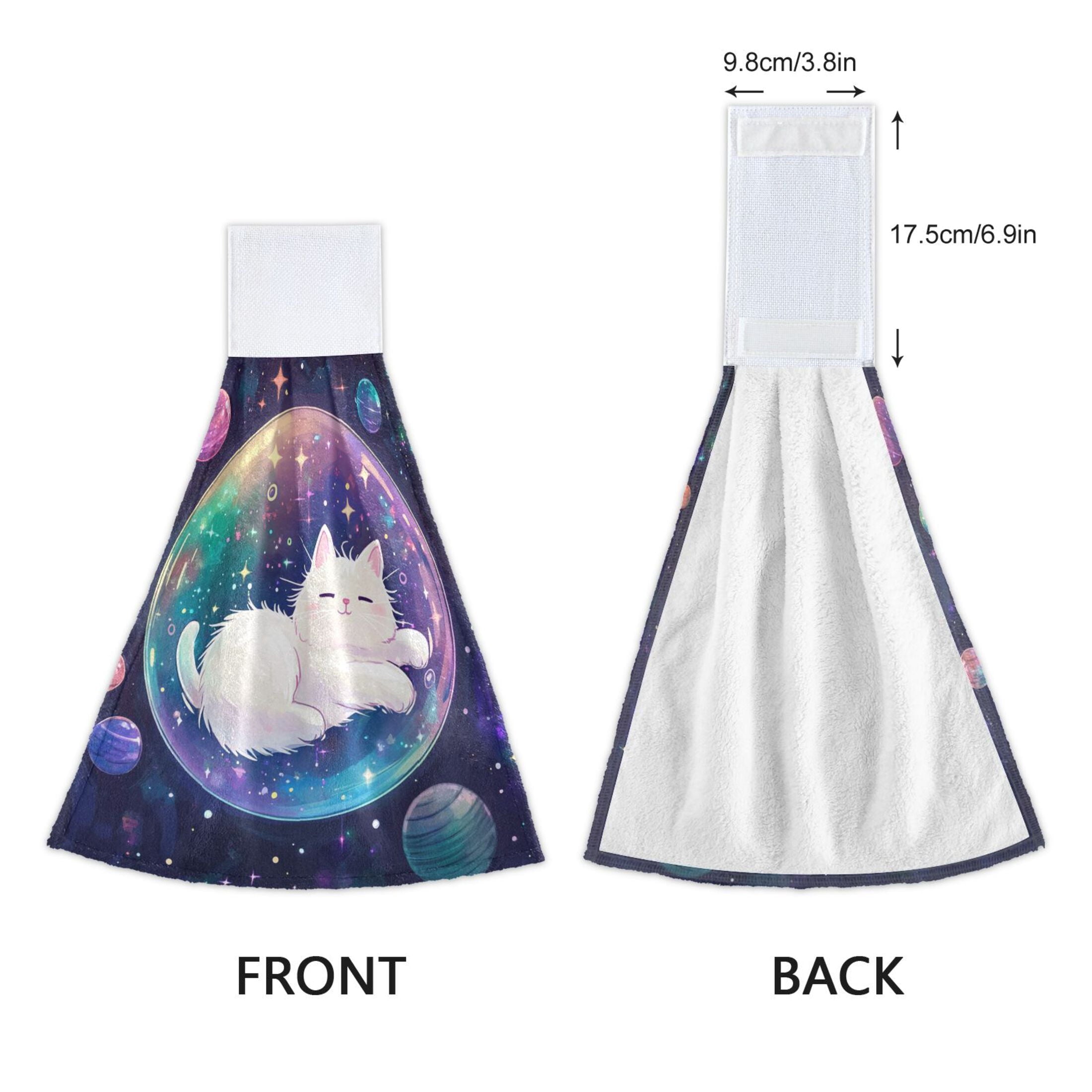 BZSMCE Hanging Hand Towels Fashion Starlit Dreams Pattern 2-Pack - Velcro Style Bathroom Kitchen Towels