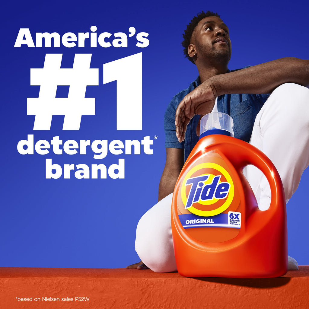 Tide Laundry Detergent Liquid with 6X Boosted Cleaning Power - Original Scent, 125 fl oz, 100 Loads - 2-Pack