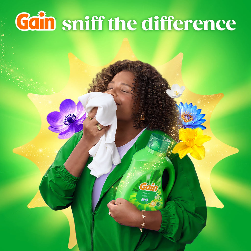 Gain Laundry Detergent Liquid - Now with Odor Defense, Original Scent, 81 fl oz, 61 Loads - 2-Pack